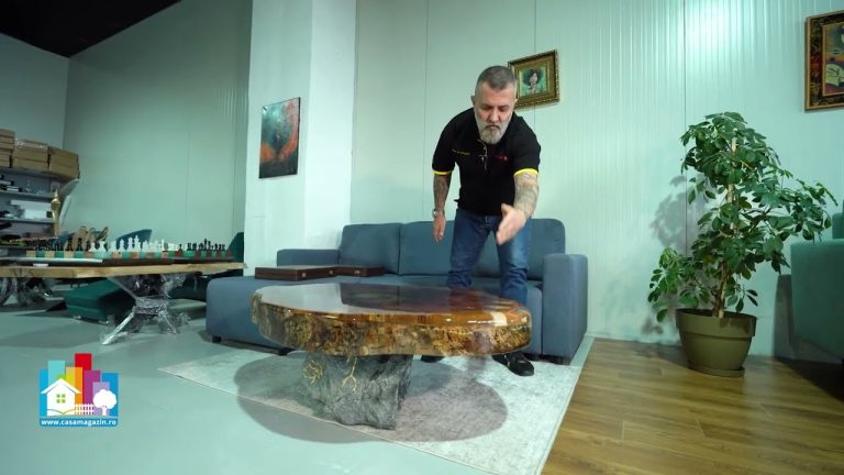 Mese din rășină epoxidică și lemn: cum iau naștere piesele unicat din atelierul Tâmplarului cu radio/VIDEO