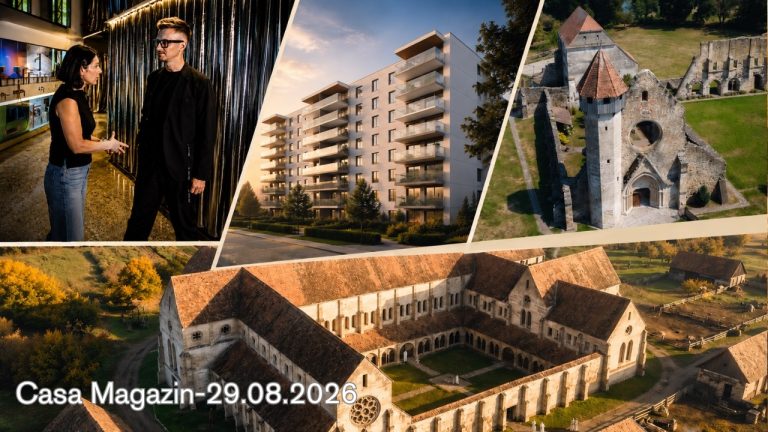Casa Magazin – Ediția din 29.08.2026. Patrimoniu, design și locuire; Abația de la Cârța, Phenomena Laboratory și Cortina Park Casa Magazin – Ediția din 29.08.2026. Patrimoniu, design și locuire; Abația de la Cârța, Phenomena Laboratory și Cortina Park